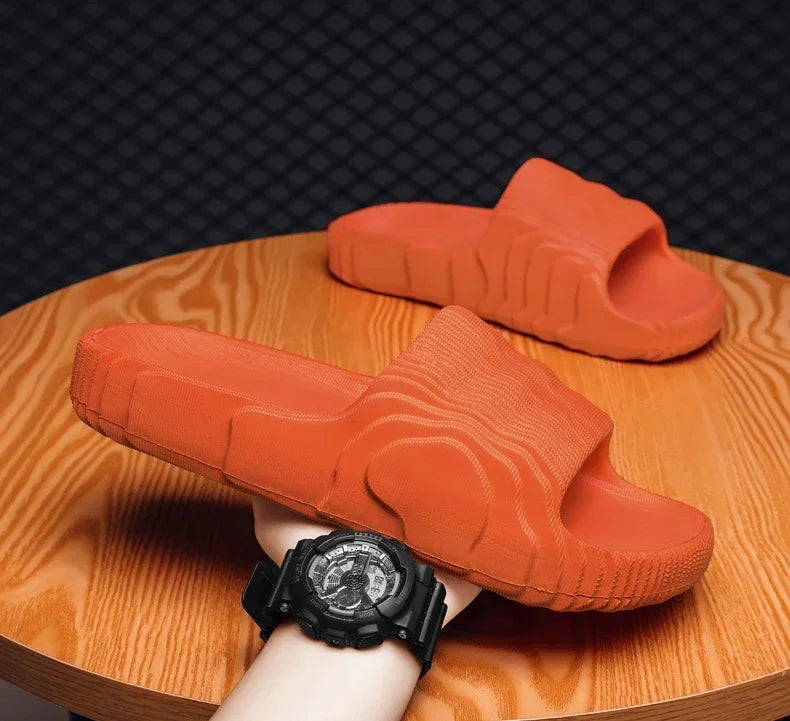 Soft Home Slippers Couple Summer Indoor Skid Proof Bathroom Slippers Sandals Hotel Solid Color Men Women Flip Flops Flat Shoes