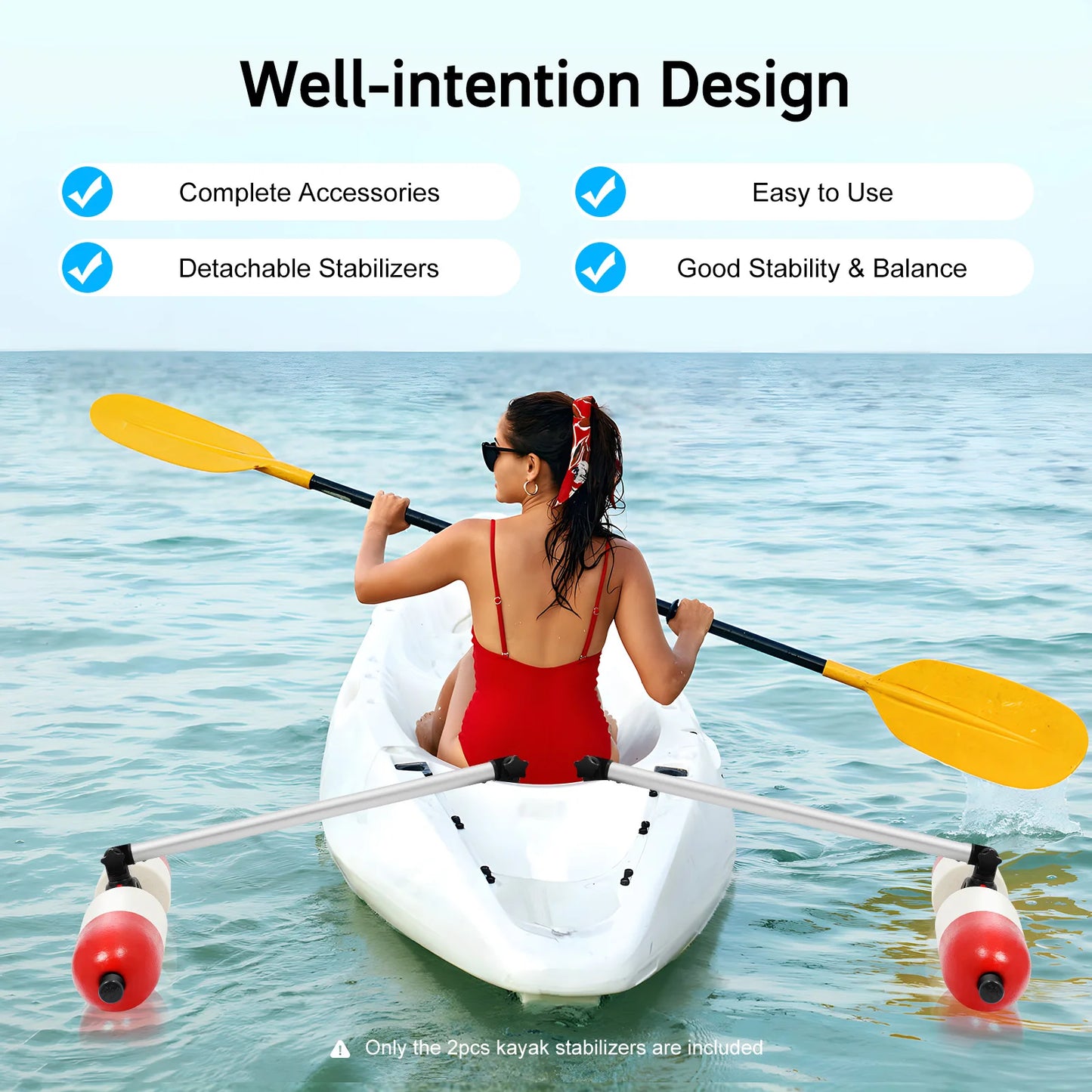 Kayak Outrigger Stabilizer System Detachable Easy Install for Fishing Canoe Marine Boat Balance Support