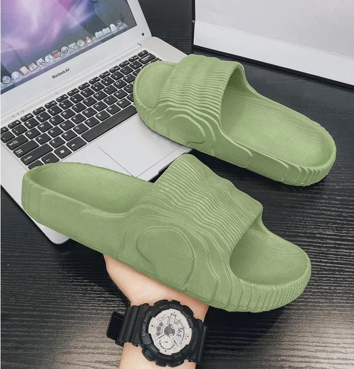 Soft Home Slippers Couple Summer Indoor Skid Proof Bathroom Slippers Sandals Hotel Solid Color Men Women Flip Flops Flat Shoes