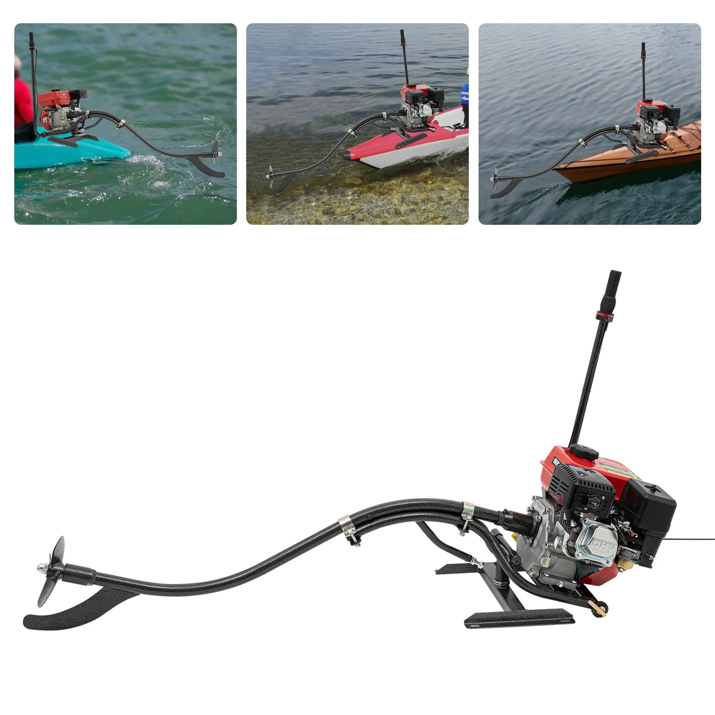 4-Stroke 7.5 HP Outboard Motor Single-cylinder Heavy Duty Fishing Boat Engine Air-cooled For Small Fishing Raft Boat