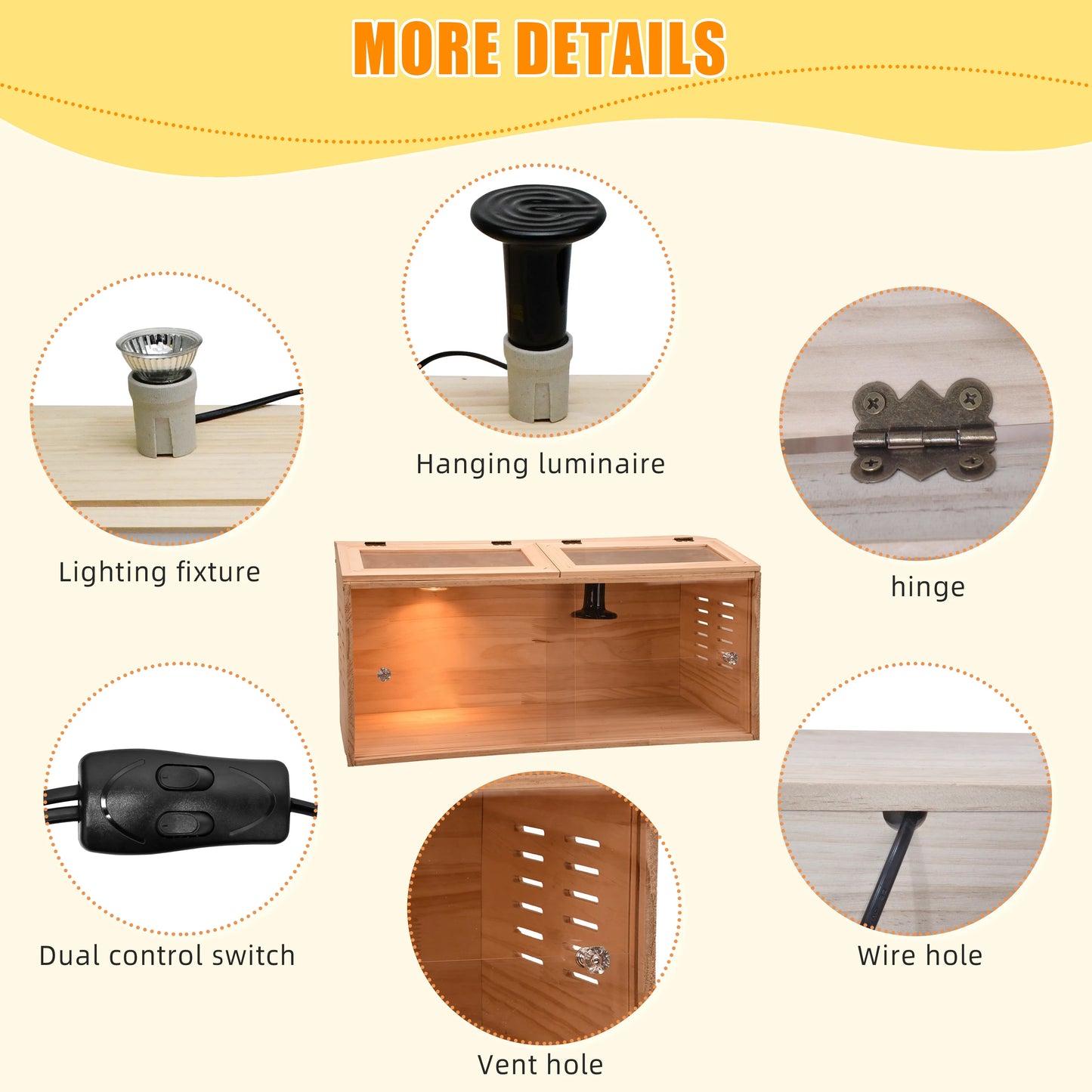 Wooden Chicken Brooder Box Small Animal Cage Poultry Breeding Box for Quail Birds Hamsters Hedgehogs Breeding Supplies