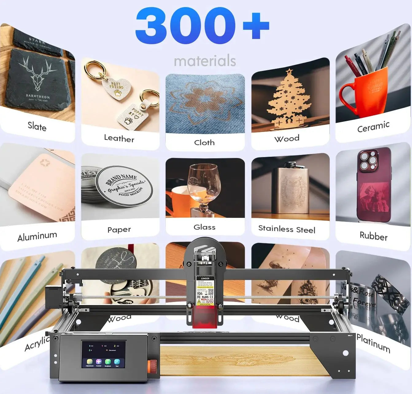 LONGER Ray5 5W / 10W / 20W Laser Engraver Engraving Cutting Machine MACHIN 10000mm/min with Touch Screen ENGRAV MACHIN