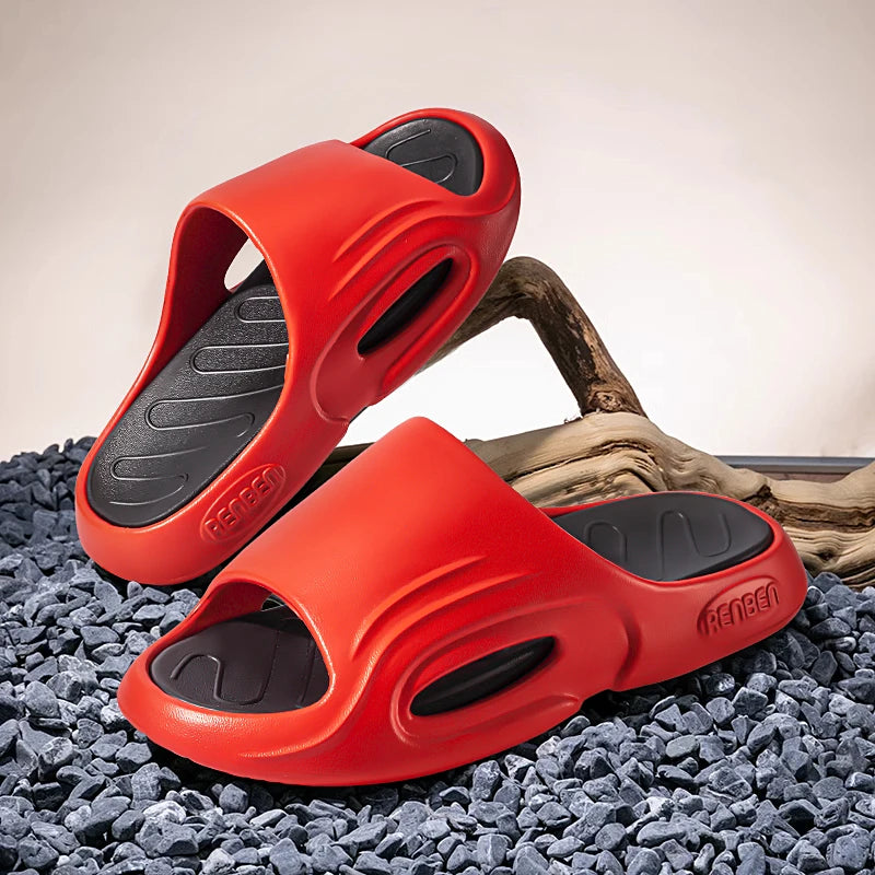 Shock Absorption Summer Slippers for Men & Women EVA Soft Bottom Thick Sole Indoor/Outdoor Slides Beach Casual Shoes Comfortable