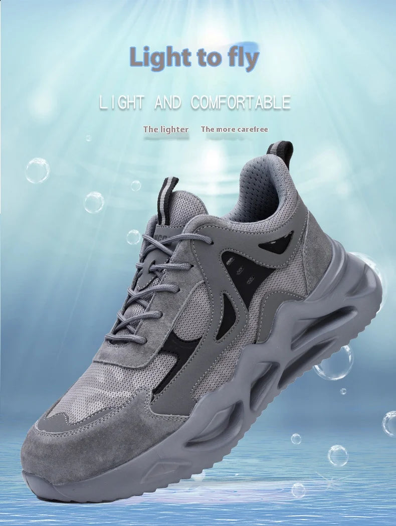 Men's Comfortable Soft-Soled Smash and Puncture Resistant Work Shoes