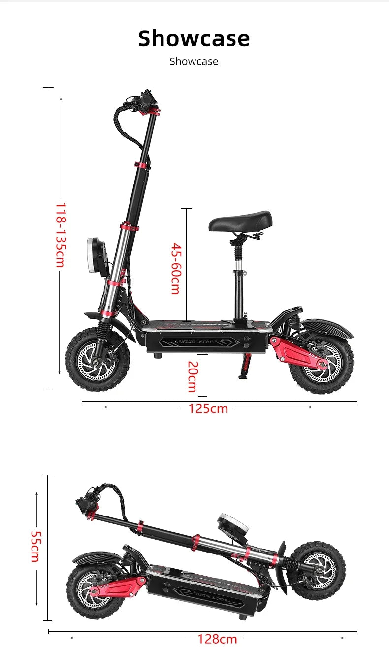 Boyueda S5 Electric scooter 6000WMotor 60v38AH Battery 11 Inch AdultOff-road Escooters 85km/h DoubleDrive Version E-5cooter