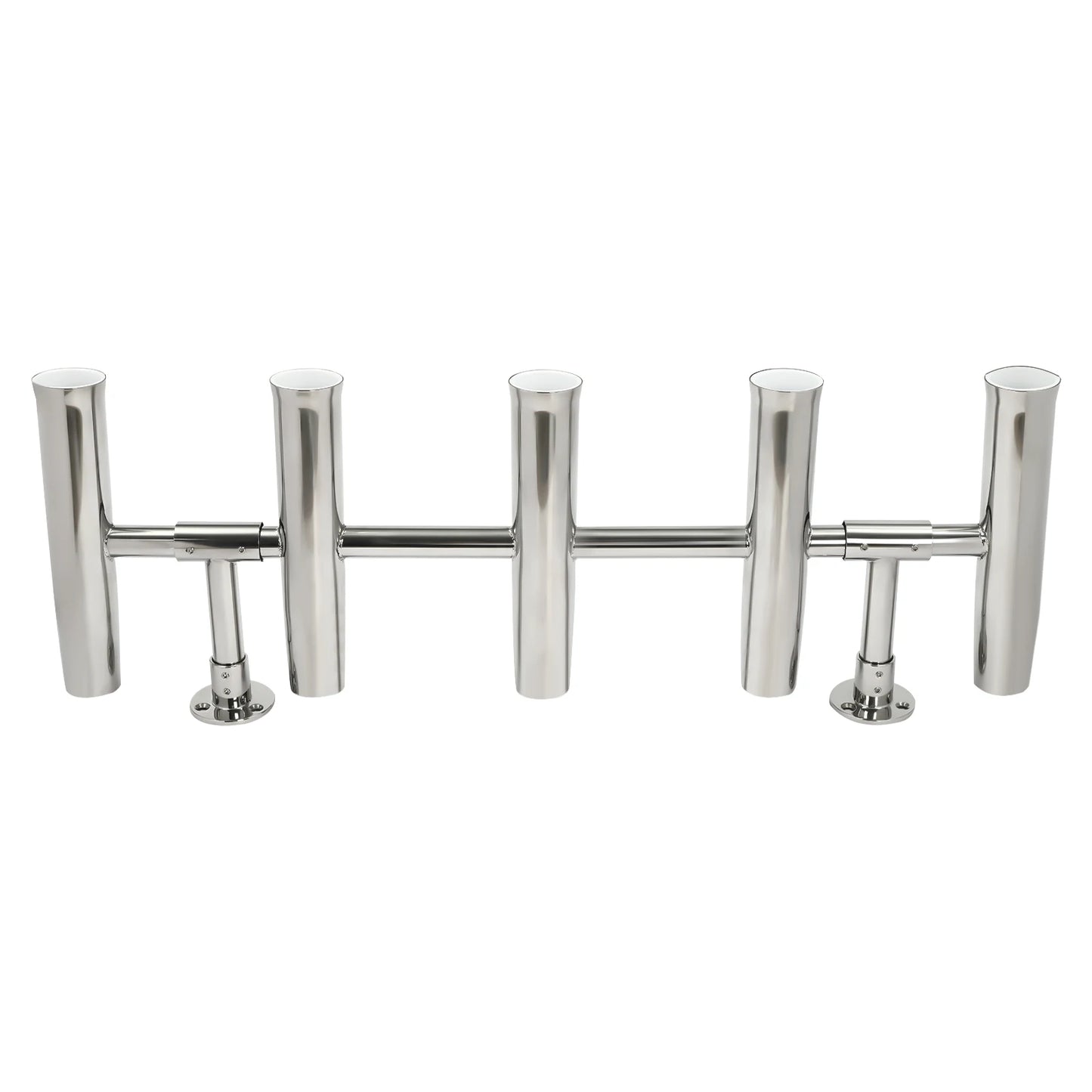 5-Tube Fishing Rod Holder Deck Mount Adjustable Fishing Rod Holder Bracket Stainless Steel Boat Fishing Rod Pod