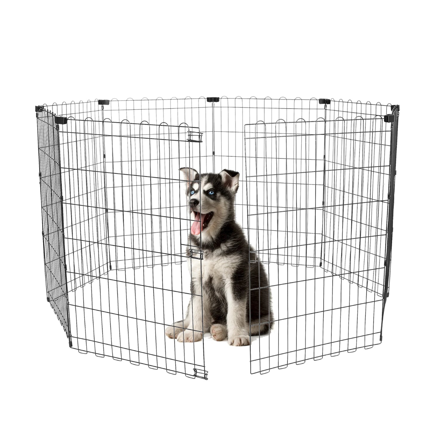 Foldable Metal Dog Playpen for Indoor/Outdoor, Pet Dog Fence Exercise, Pet Puppy Playpen Cage for Yard, Easy Assemble Cat House