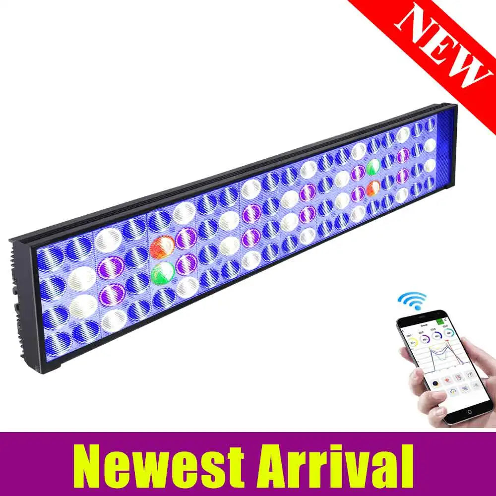 NEW Popbloom WiFi Aquarium LED Lighting, Marine Aquarium Lamp for 60CM/24" Reef Corals SPS/LPS Saltwater Fish Tank Light H54