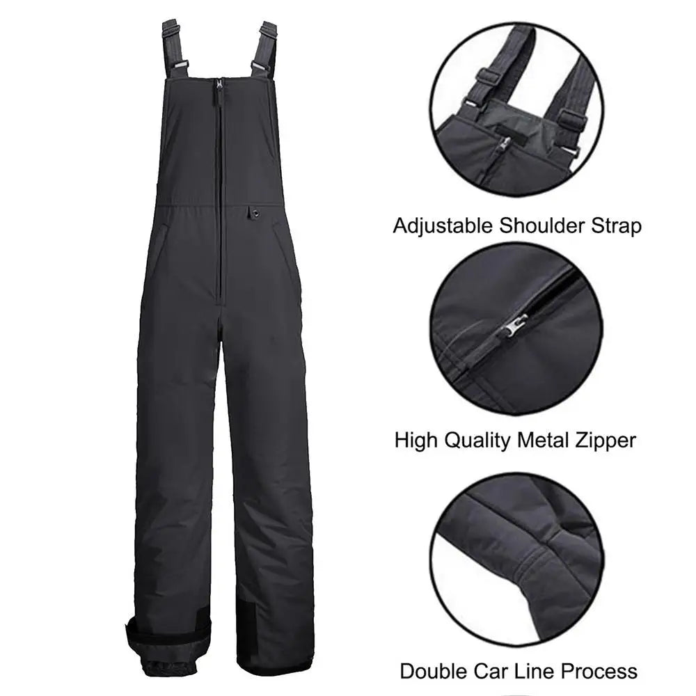 Insulated Ski Pants Overalls Ripstop Warm Insulated Snowboard Overalls Comfortable Snow Bibs Ski Pants For Men & Women S-4XL