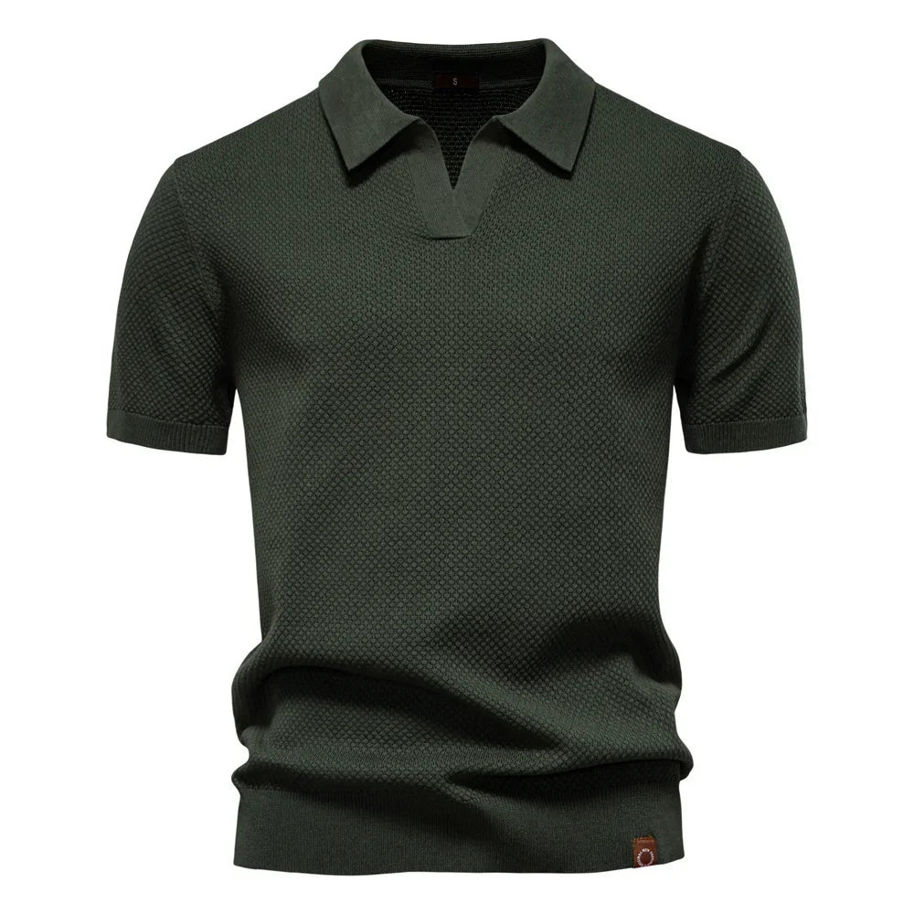 Men's Summer Breathable Polo Shirt Short Sleeve Solid Color Casual Polo Shirts for Men Lightweight Stretch Polo 