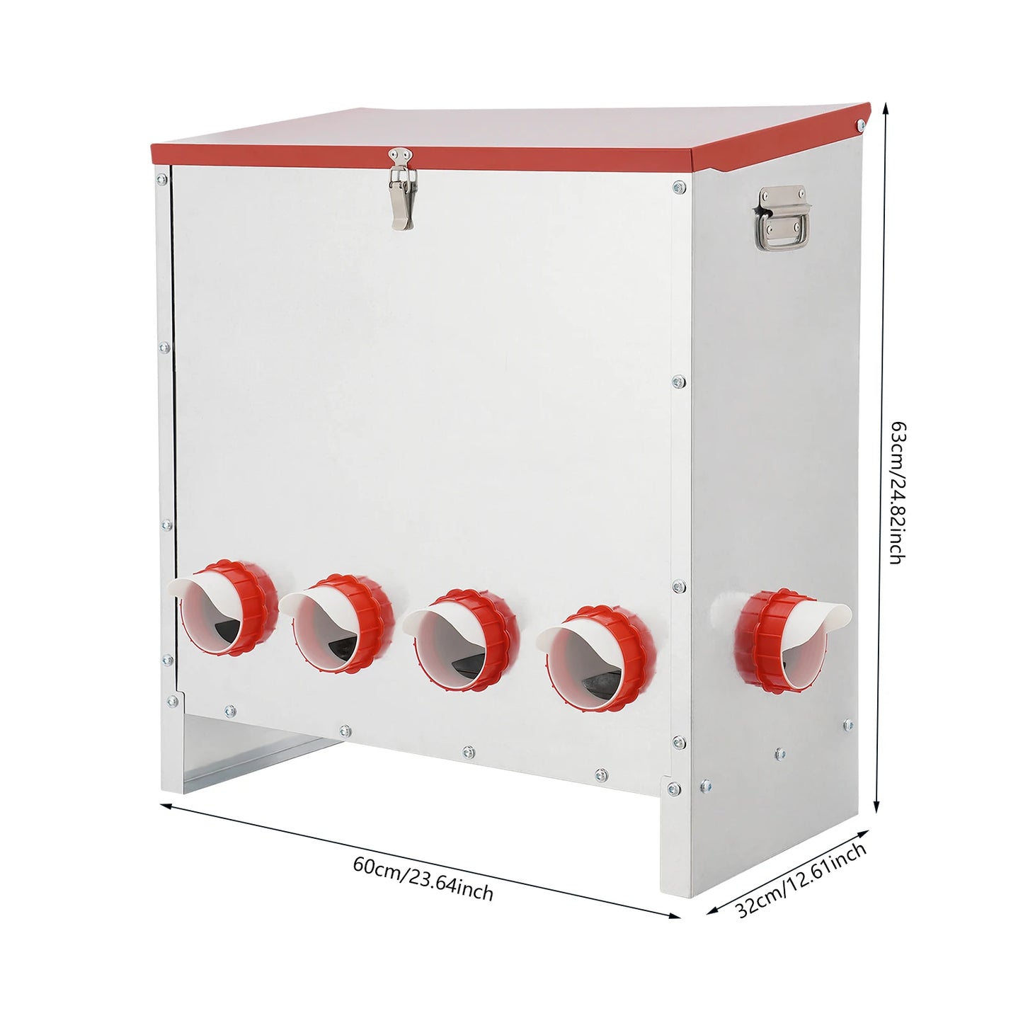 10-Hole Large Capacity Chicken Feeder 66.14 Lbs For Poultry Feeder for Chickens Ducks Turkeys Outdoor Farm