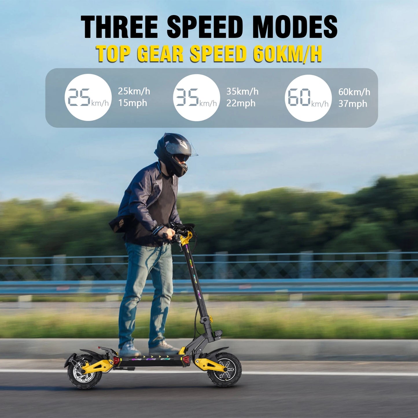 IENYRID ES60 Electric Scooter, 2*1200W Dual Motor, 48V 23Ah Battery, 11-inch Tire, 60km/h Max Speed, 70km Range, Hydraulic Brake