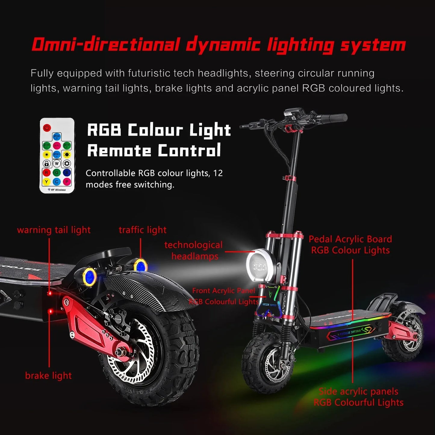 Boyueda S5 Electric Scooter 6000W Motor 60V38AH Battery