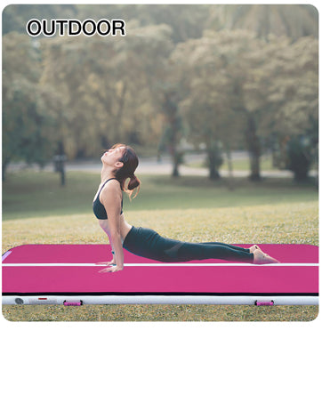 AKSPORT Gymnastics Air Mat Tumble Track Tumbling Mat Inflatable Floor Mats with Air Pump for Home Use/Tumble/Gym/Training/Cheerl