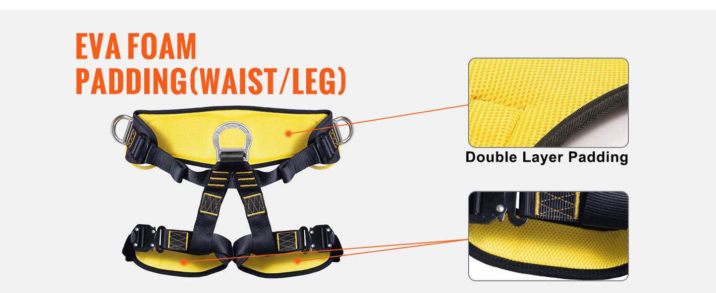 SucceBuy Half Body Safety Harness Tree Climbing Harness Half Protection Harness 340 lbs for Fire Rescuing Caving Rock Climbing