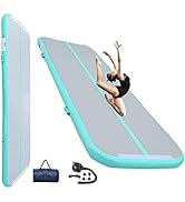 AKSPORT Gymnastics Air Mat Tumble Track Tumbling Mat Inflatable Floor Mats with Air Pump for Home Use/Tumble/Gym/Training/Cheerl