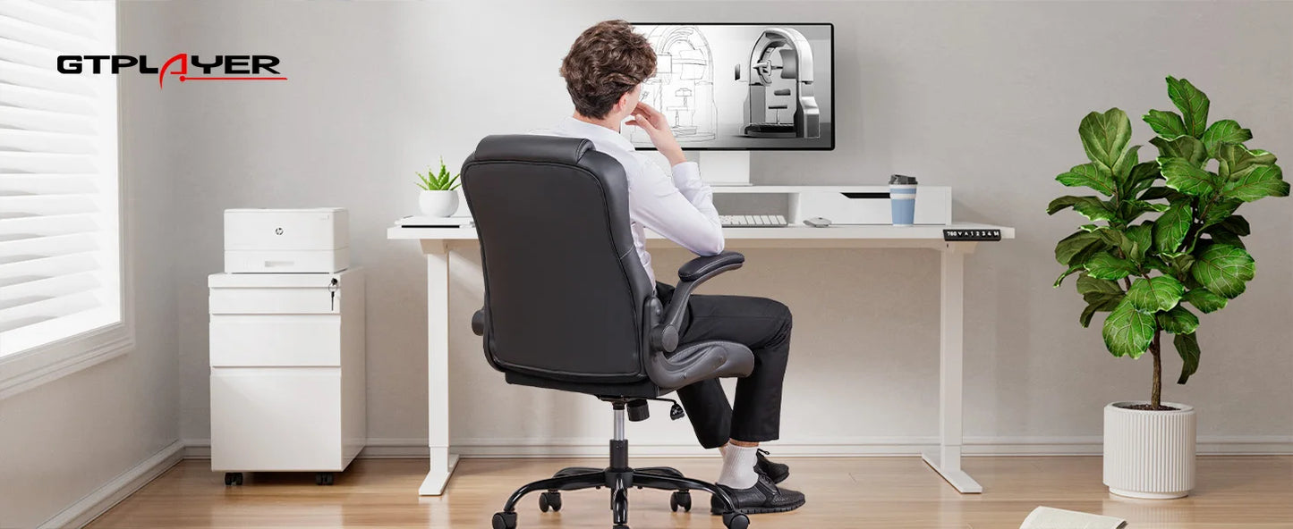 Office Chair: High Back Ergonomic W/ 3D Adjustable Lumbar, Headrest, Footrest, Reclining Mesh & Linkage Armrest