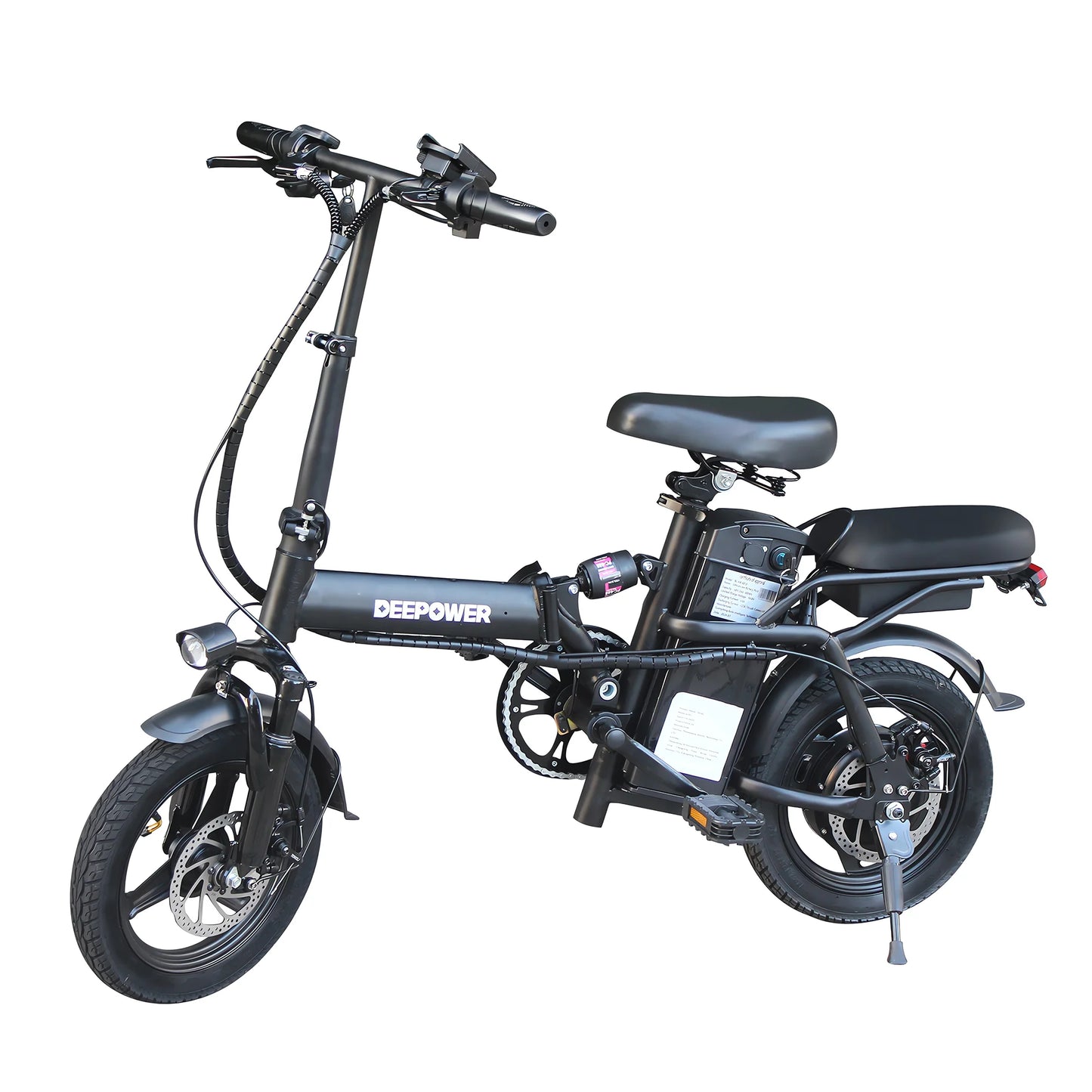 Deepower 14 Inch Foldable Electric Bicycle 400W Motor 48V 15AH Adult Mini Electric Bike Suitable for City Commuting Travel EBike