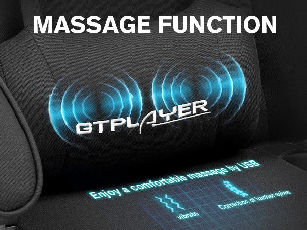 GTPLAYER Gaming Chair with Footrest, Lumbar Support, Adjustable Height, Swivel, Headrest for Office/Gaming