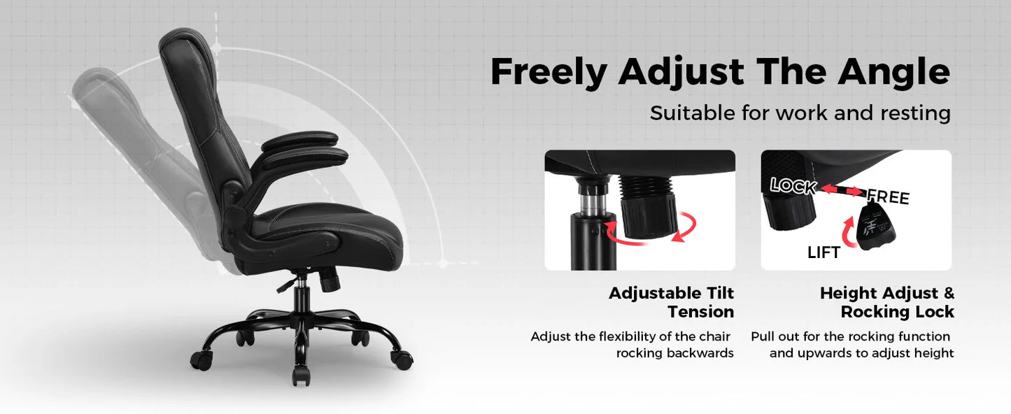 Office Chair: High Back Ergonomic W/ 3D Adjustable Lumbar, Headrest, Footrest, Reclining Mesh & Linkage Armrest