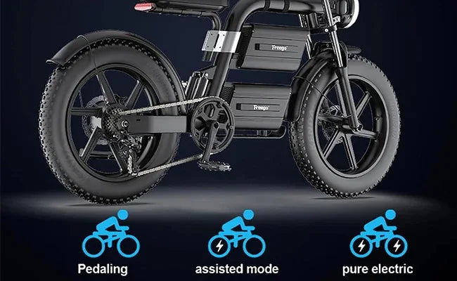 FREEGO Electric Bike for Adults 2100W Peak 40Ah Dual Battery  37MPH Off Road Fat Tire Electric Motorcycle with Full Suspension
