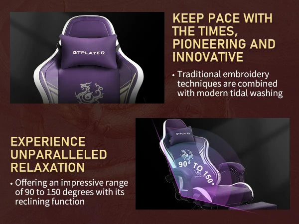 GTPLAYER Gaming Chair with Bluetooth Speakers, Footrest & Ergonomic Design, Dragon Series Video Game & Office Chair