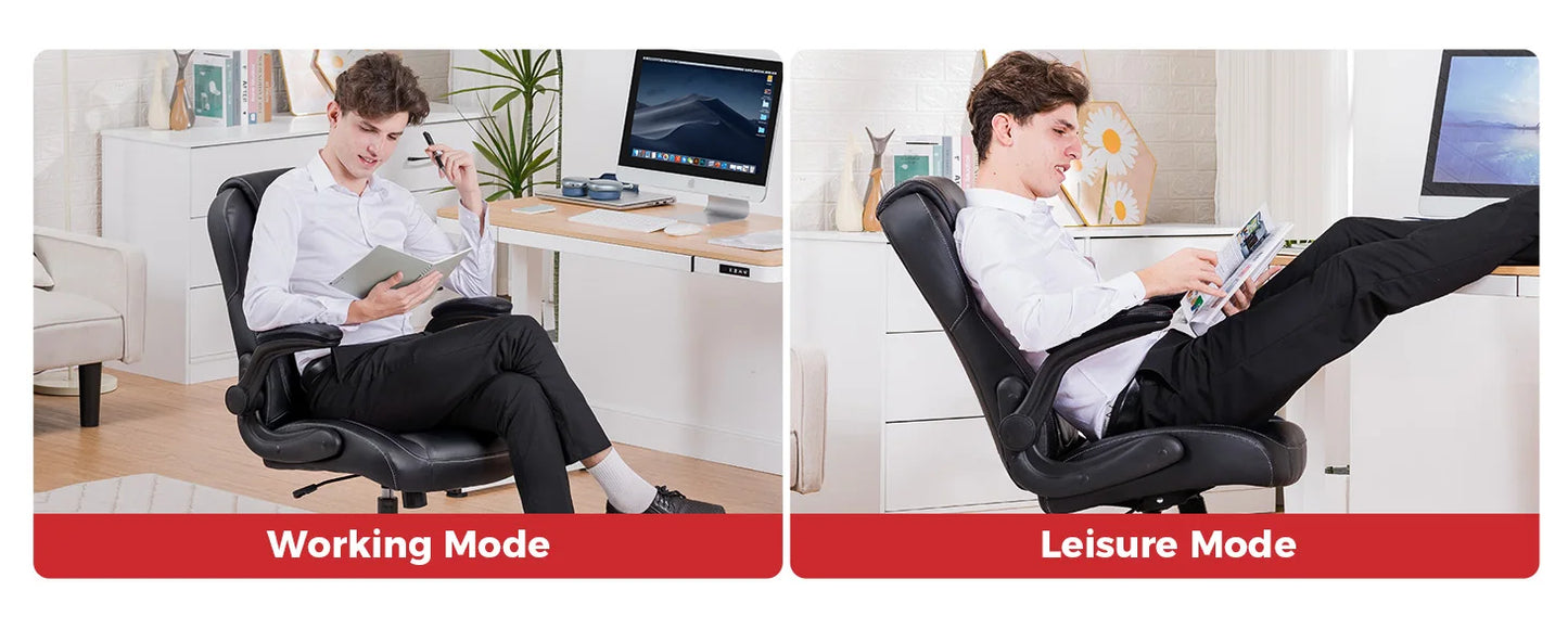 Office Chair: High Back Ergonomic W/ 3D Adjustable Lumbar, Headrest, Footrest, Reclining Mesh & Linkage Armrest