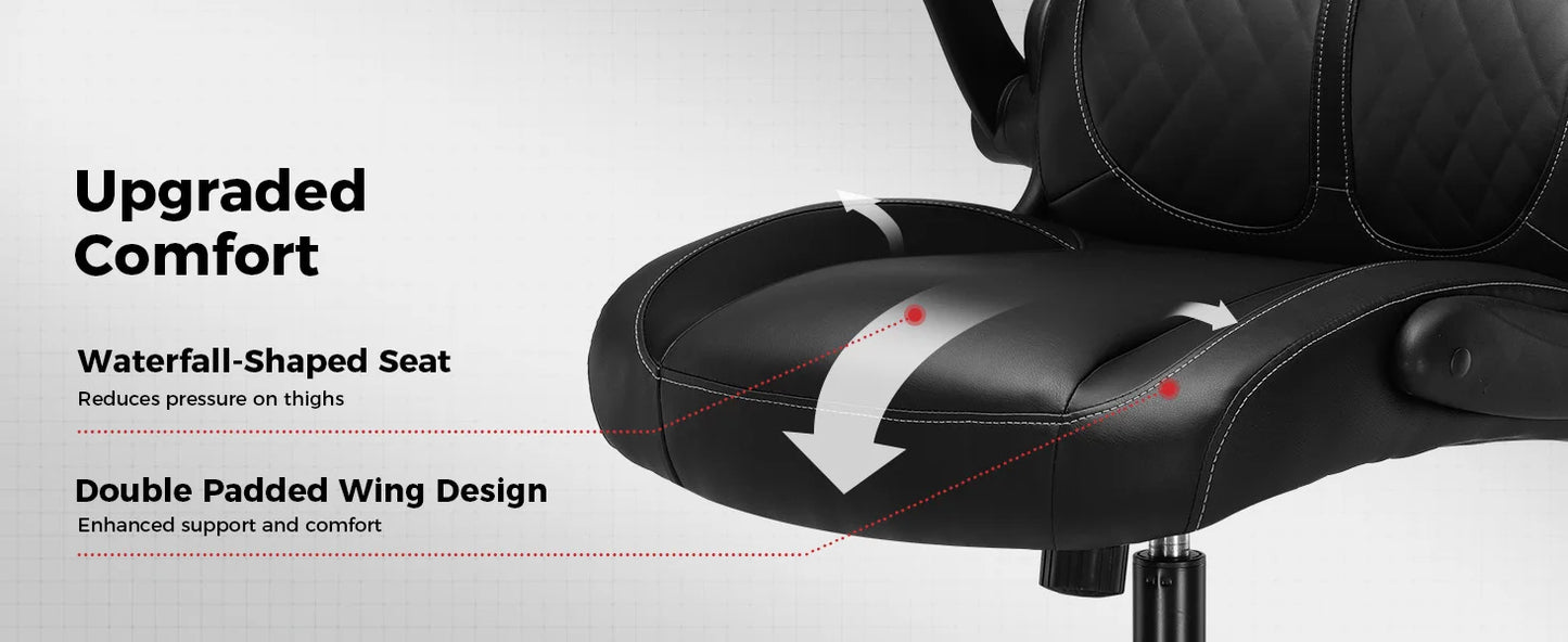 Office Chair: High Back Ergonomic W/ 3D Adjustable Lumbar, Headrest, Footrest, Reclining Mesh & Linkage Armrest