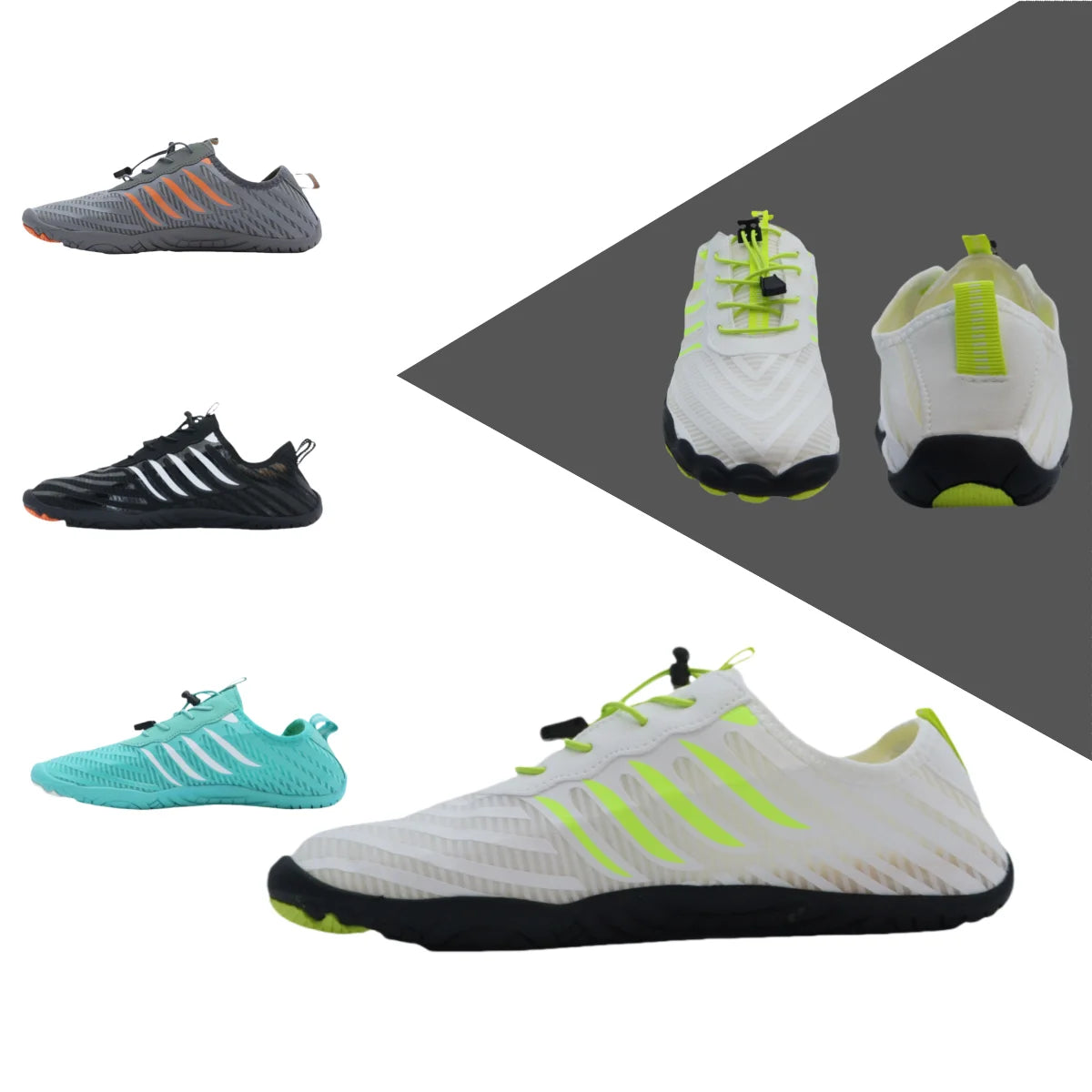 Quick Dry Non - Slip Water Shoes Lightweight Breathable Simple Stripe for Beach Sports surfing wading shoes