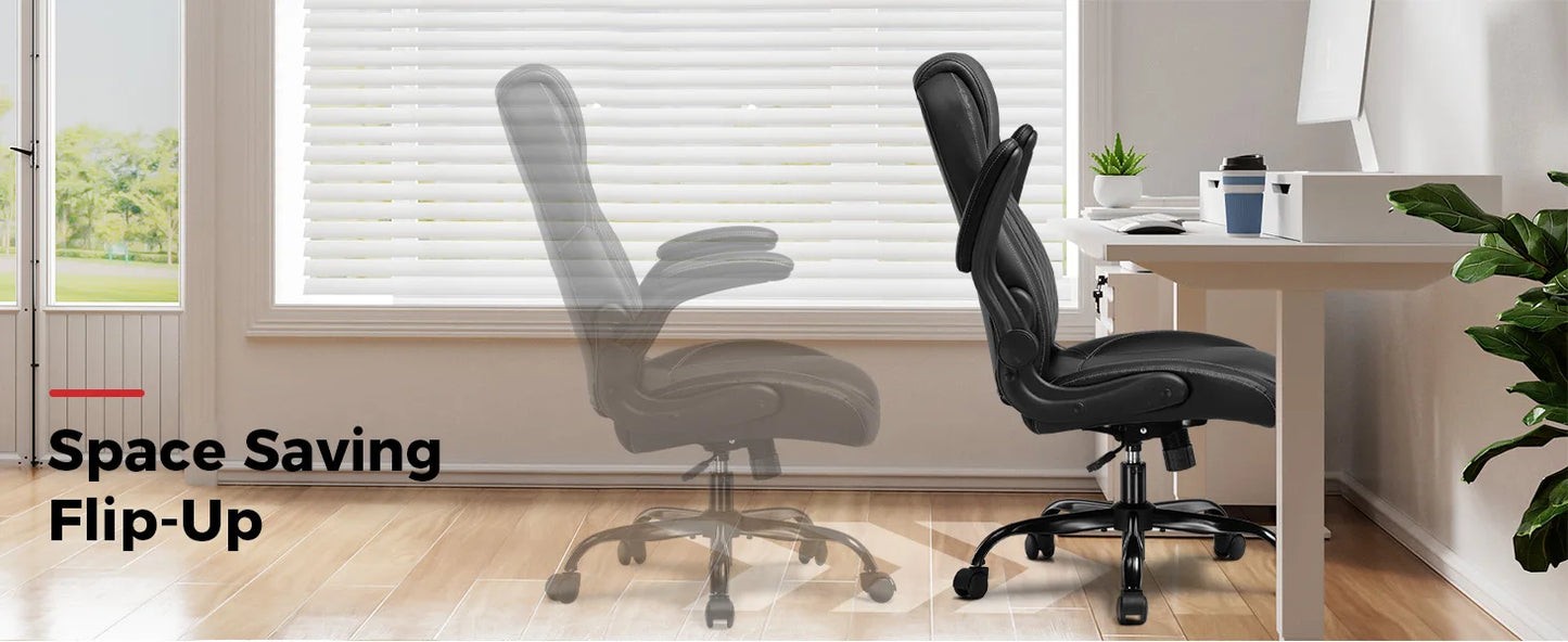 Office Chair: High Back Ergonomic W/ 3D Adjustable Lumbar, Headrest, Footrest, Reclining Mesh & Linkage Armrest