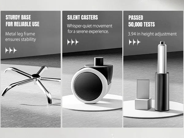 Office Chair Ergonomic Leather High Back Gaming Chair with Footrest, Adjustable Armrests