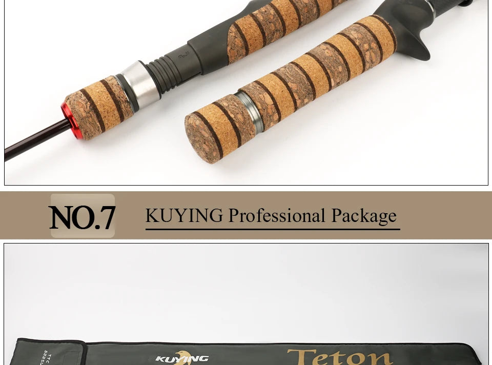 KUYING TETON 1.56m 1.8m 1.86m 1.9m 1.92m 1.98m Super Ultra Soft Light Baitcasting Casting Spinning Lure Fishing Rod Pole Combo