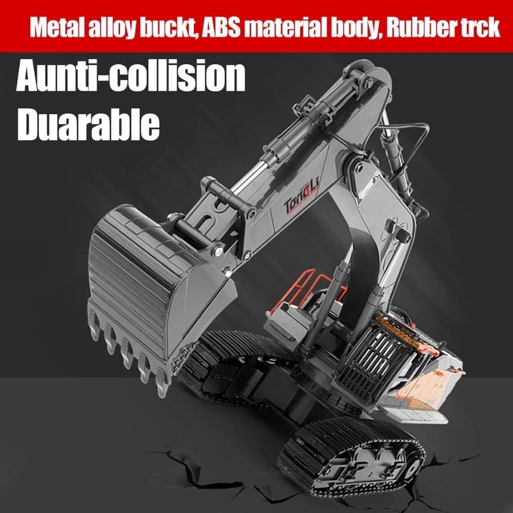 Mexico Stocks Huina 1592/1593/1594 Metal  1/14 Scale RC Excavator Remote Control Digger Construction Vehicle Model