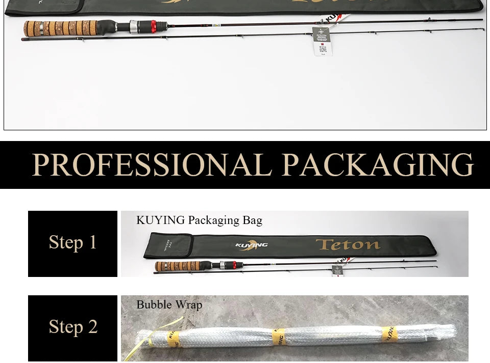 KUYING TETON 1.56m 1.8m 1.86m 1.9m 1.92m 1.98m Super Ultra Soft Light Baitcasting Casting Spinning Lure Fishing Rod Pole Combo