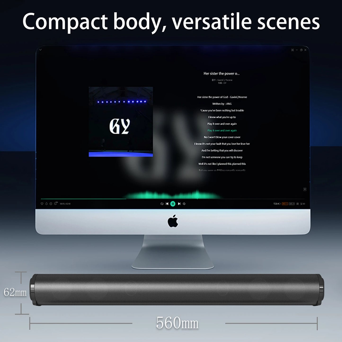 2024 Soundbar Sound Wireless Bluetooth Car Computer Speaker Stereo Tv Home Theater Sombar For 3.5mm Output PC