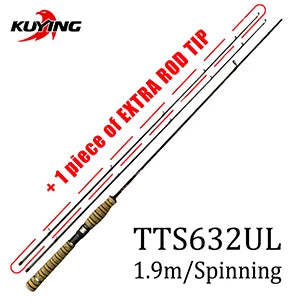 KUYING TETON 1.56m 1.8m 1.86m 1.9m 1.92m 1.98m Super Ultra Soft Light Baitcasting Casting Spinning Lure Fishing Rod Pole Combo