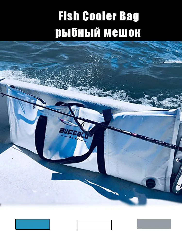 40"x17" Insulate Fish Cooler Bag Large Monster Leakproof Kill Bag Portable Waterproof Thermal Tote Fishing Tackle Storage Bags