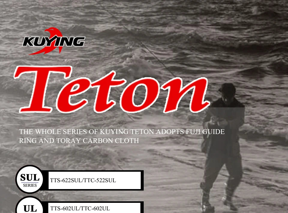 KUYING TETON 1.56m 1.8m 1.86m 1.9m 1.92m 1.98m Super Ultra Soft Light Baitcasting Casting Spinning Lure Fishing Rod Pole Combo