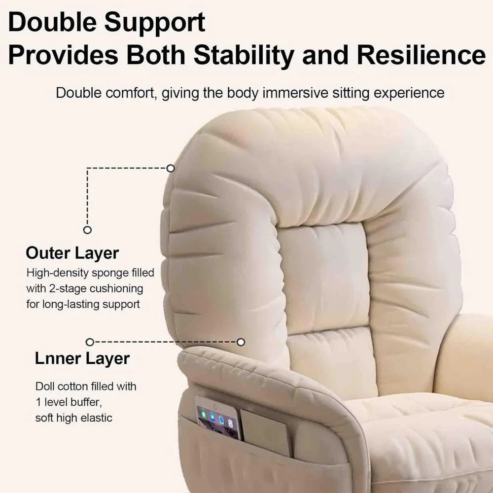 "ergonomic reclining sofa chair with padded seat and armrests for home office desk comfort"