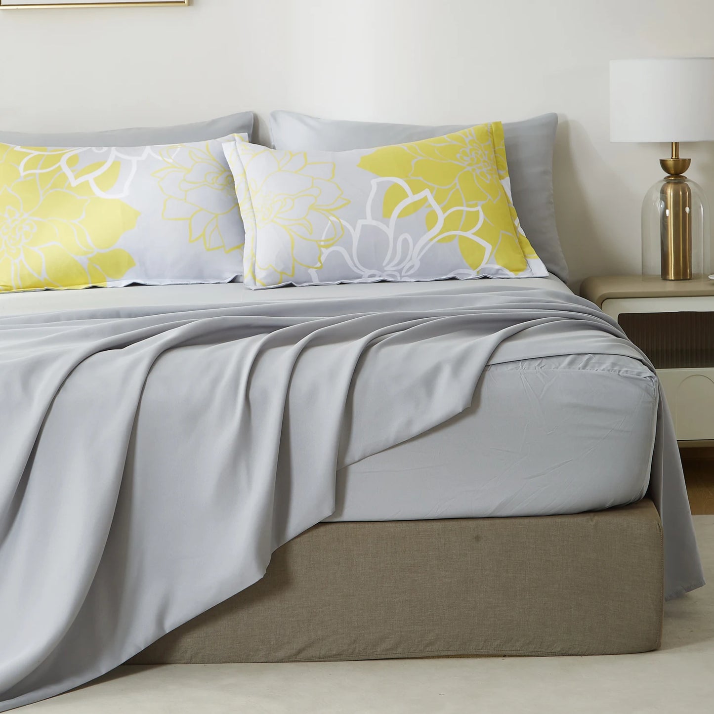 Comforter Set - 7 Pieces Floral Bedding Sets with Reversible Botanical Flowers Comforter, Sheets, Pillowcases & Shams