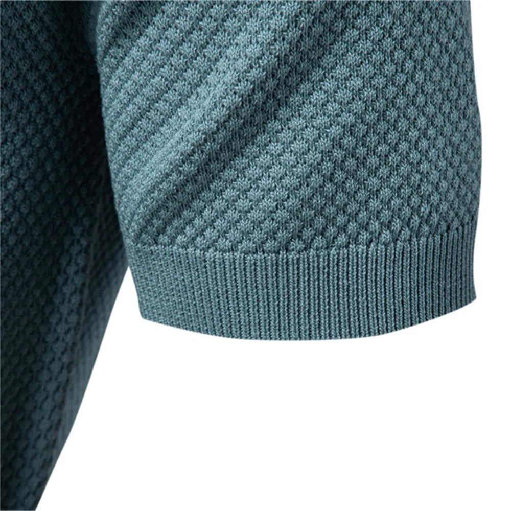 Men's Summer Breathable Polo Shirt Short Sleeve Solid Color Casual Polo Shirts for Men Lightweight Stretch Polo ﻿