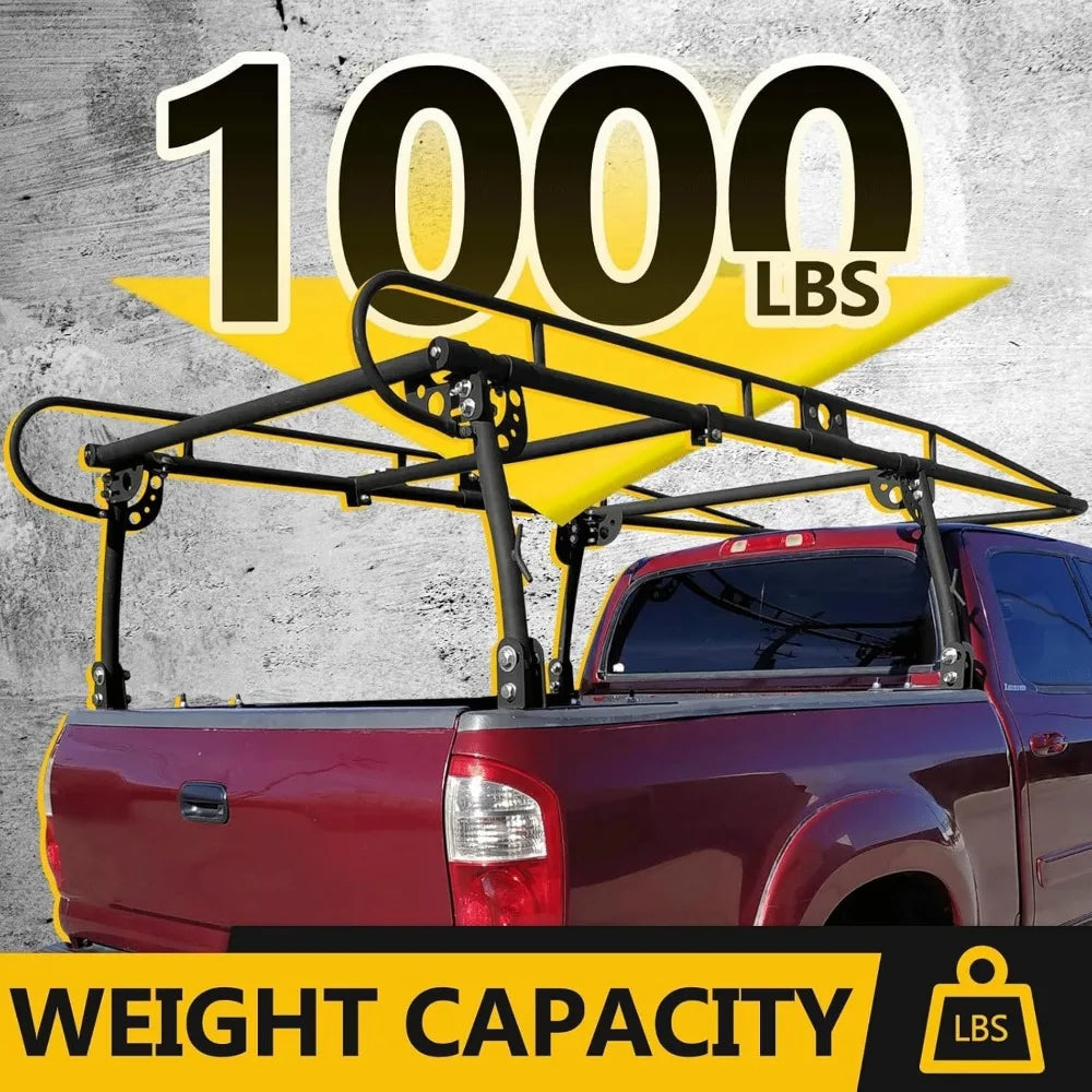 Adjustable Truck Ladder Rack 1000lbs Weight Capacity 55-1/8"(W) x 139-5/8"(L) x 32-1/4"(H) Heavy Duty Steel Lumber Utility Kaya