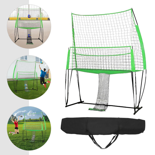 Volleyball Practice Net Station 8*11 FT Adjustable Net Perfect for Indoor and Outdoor Training