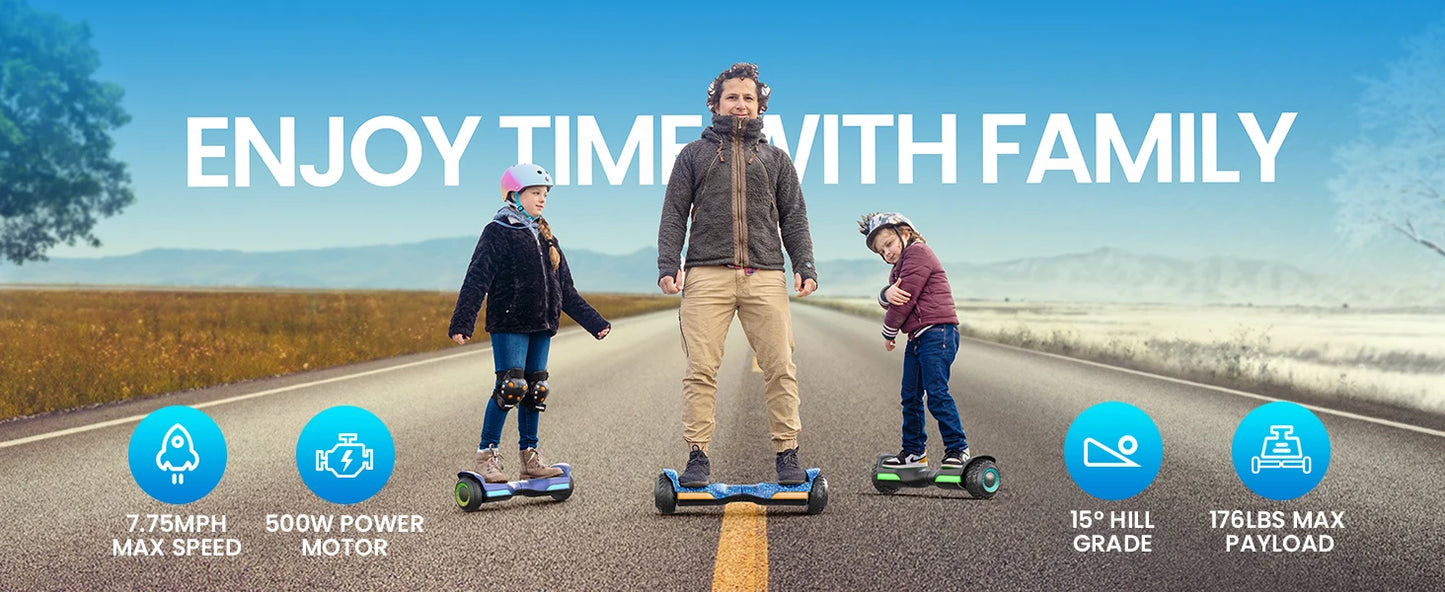 6.5''Self Balancing Hoverboard -All Terrain Hoverboard for Kids w/ LED Light&Bluetooth Speaker