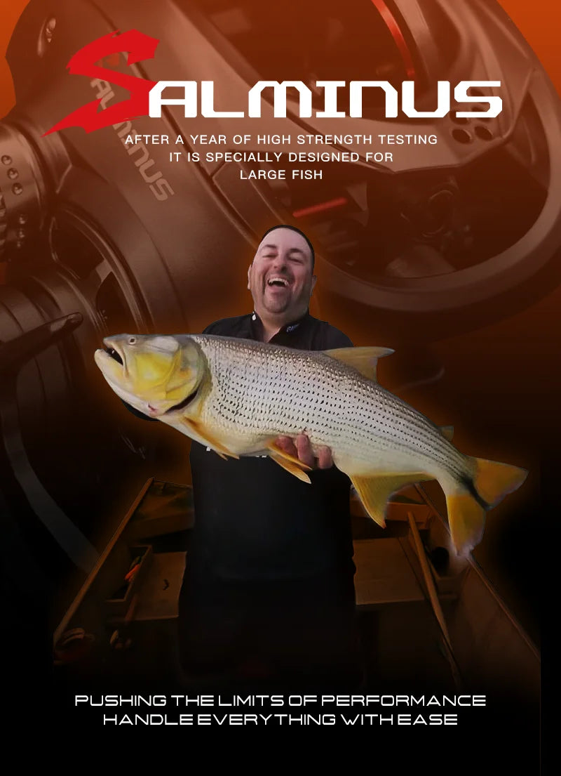 Seasir Salminus Baitcasting Fishing Reel Max Drag 12Kg 8.0:1 High Gear Ratio Metal Aluminum Frame coil