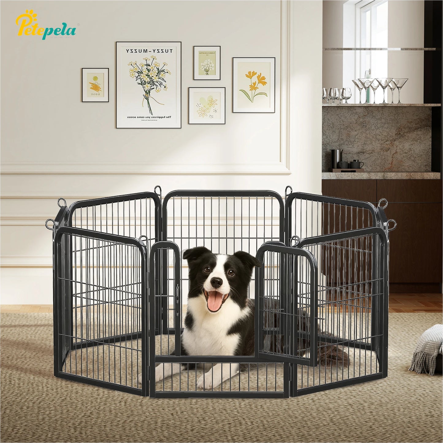 Heavy-Duty Metal Puppy Playpen – 24"/32"/40" Options, 8/16 Panels, Ideal for Indoor Use & Outdoor (RV Camping, Yard, Garden)