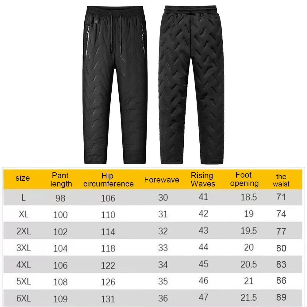 Unisex Heated Thermal Pants 10 Heating Zones Electric Pants 3 Temperature Modes Waterproof Winter Electric Warmer Clothing