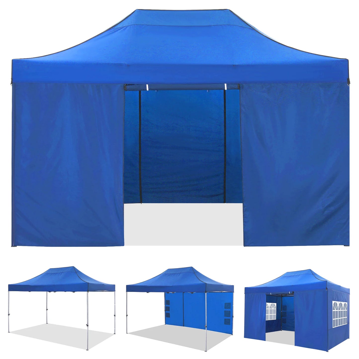 10x15 Heavy Duty Pop up Canopy Tent with 4 sidewalls Commercial Outdoor Canopy Wedding Party Tents for Wedding All Season Gazebo