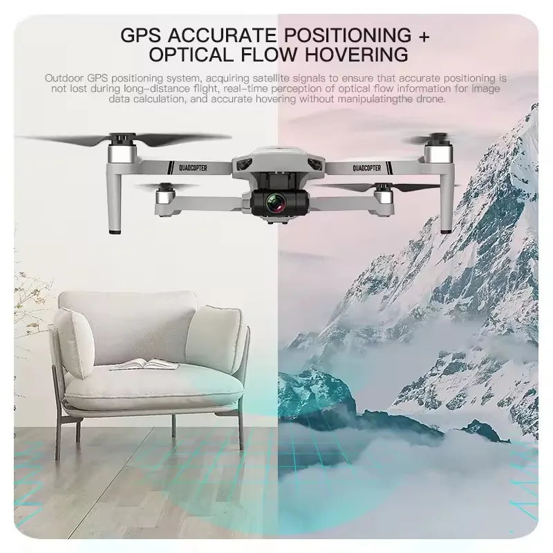 KF102 4K HD GPS Drone with Dual Camera 2-Axis Gimbal Optical Flow WiFi FPV Foldable Quadcopter Toy Perfect Gift for Kids Adults