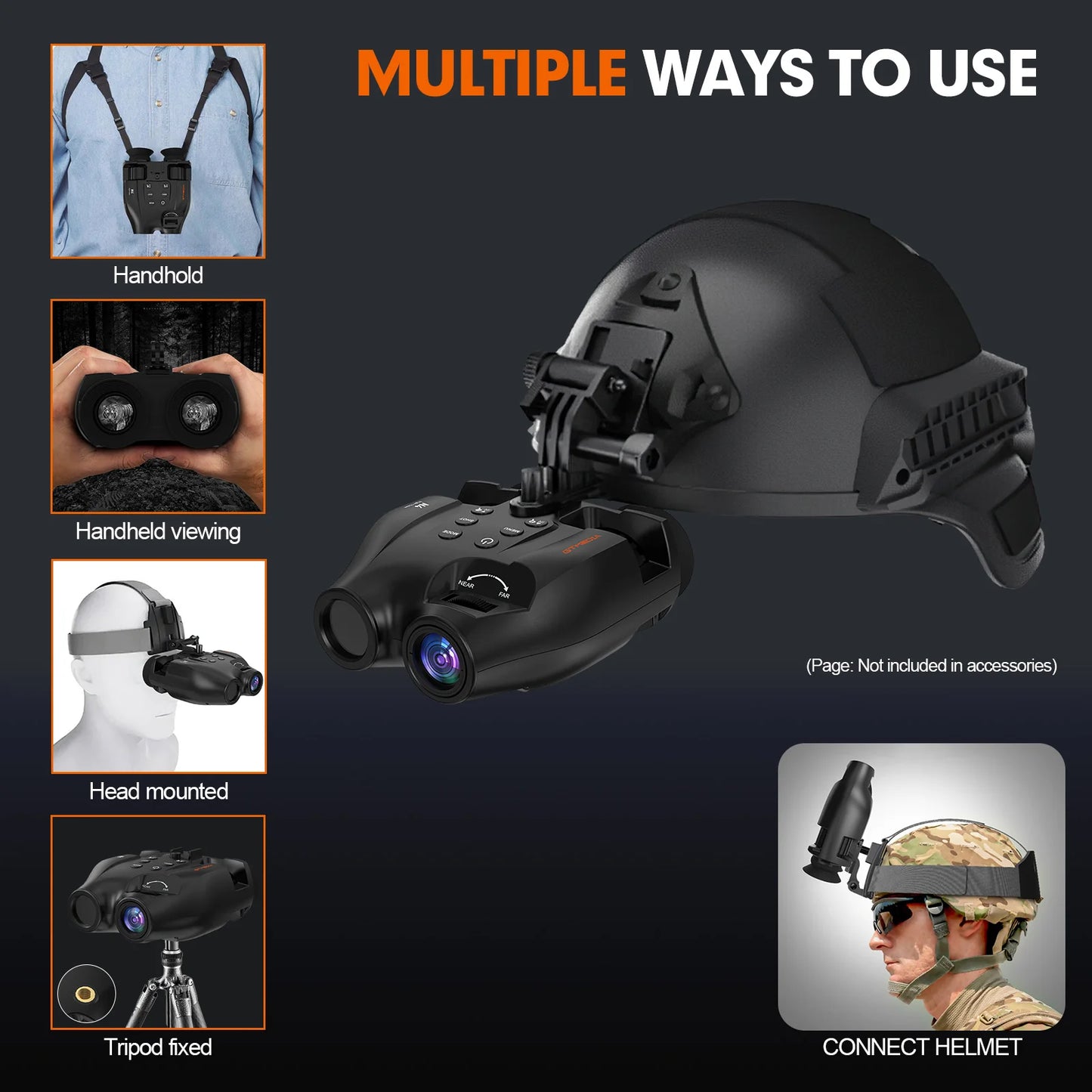 GTMEDIA N4 Binoculars Night Vision Goggles，1080P FHD 5X Optical Zoom for Outdoor Hunting Telescope Infrared Night Vision Device